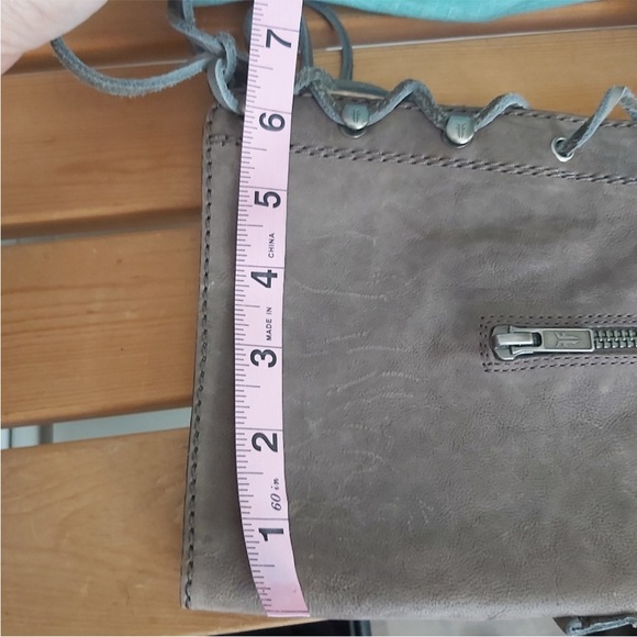 Rare Frye tall boots size 7 tan Alex lace taupe leather Moccasins lace up - Picture 15 of 16